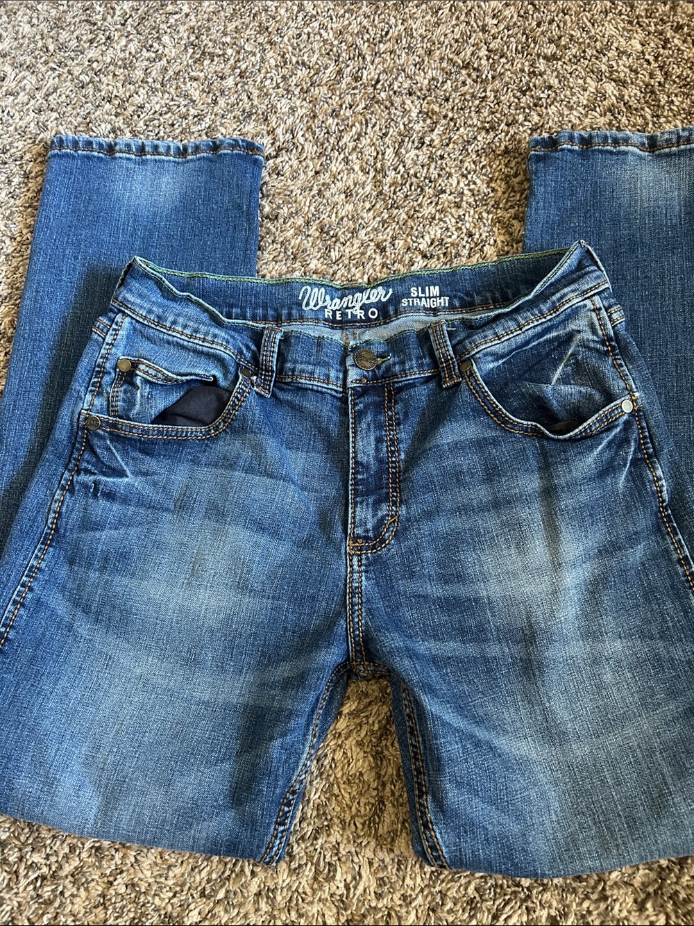Wrangler Retro Slim Straight Men's Jeans - Indigo Blue